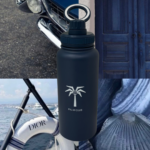 Navy blue water bottle